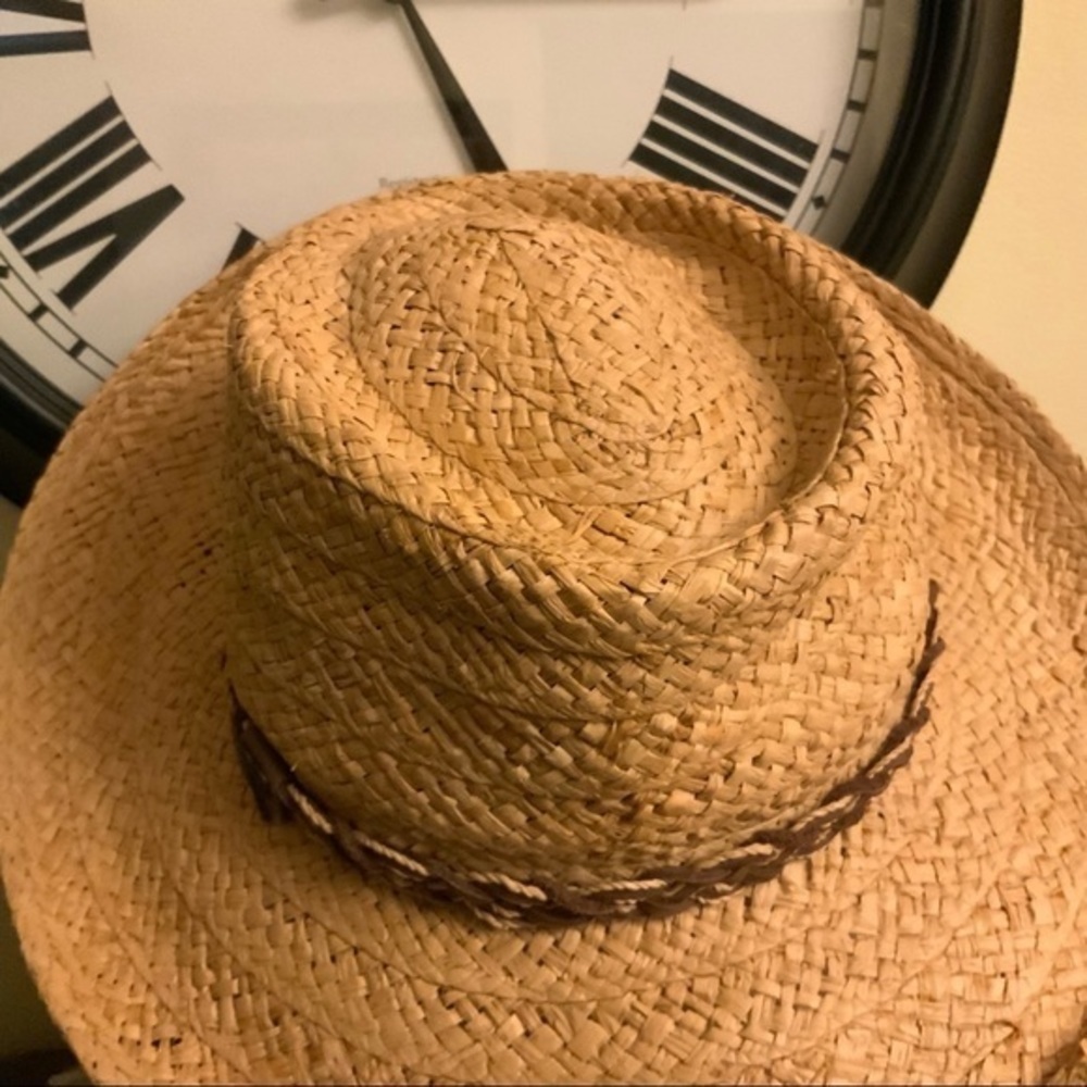 Scala Wicker Hat W/Braid Strap Detail - image 2